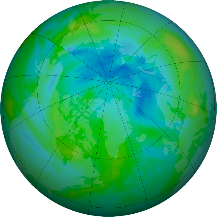 Arctic ozone map for 04 September 1990